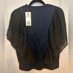 Black and Navy & Black Blouse From Japan